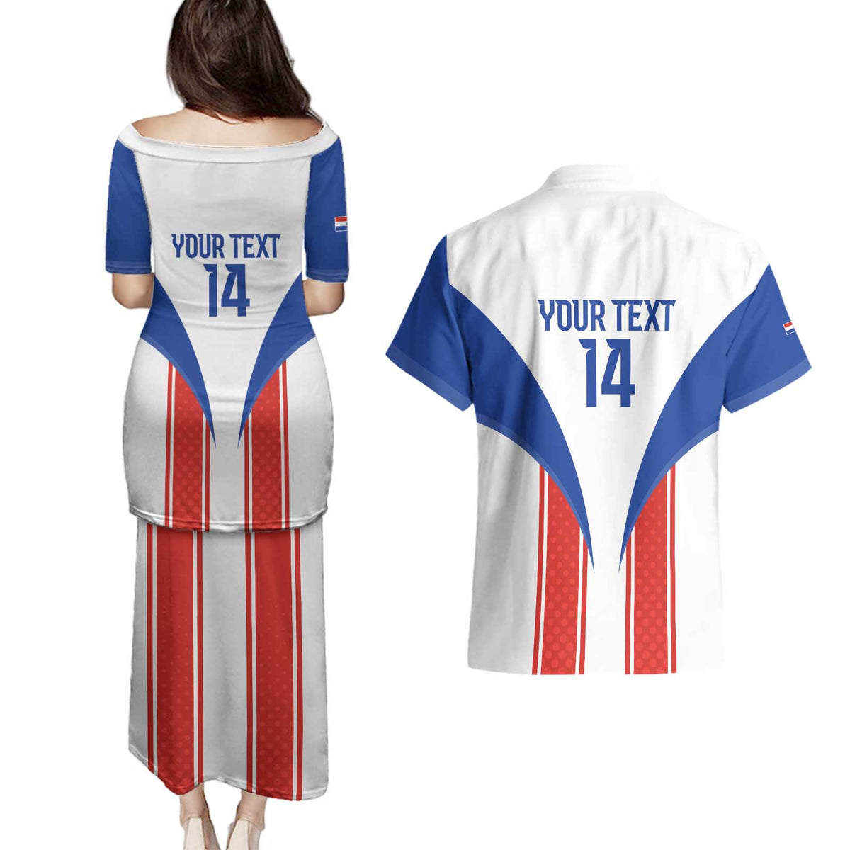 Custom Paraguay Football Couples Matching Puletasi and Hawaiian Shirt Come On Las Guaranies - Wonder Print Shop