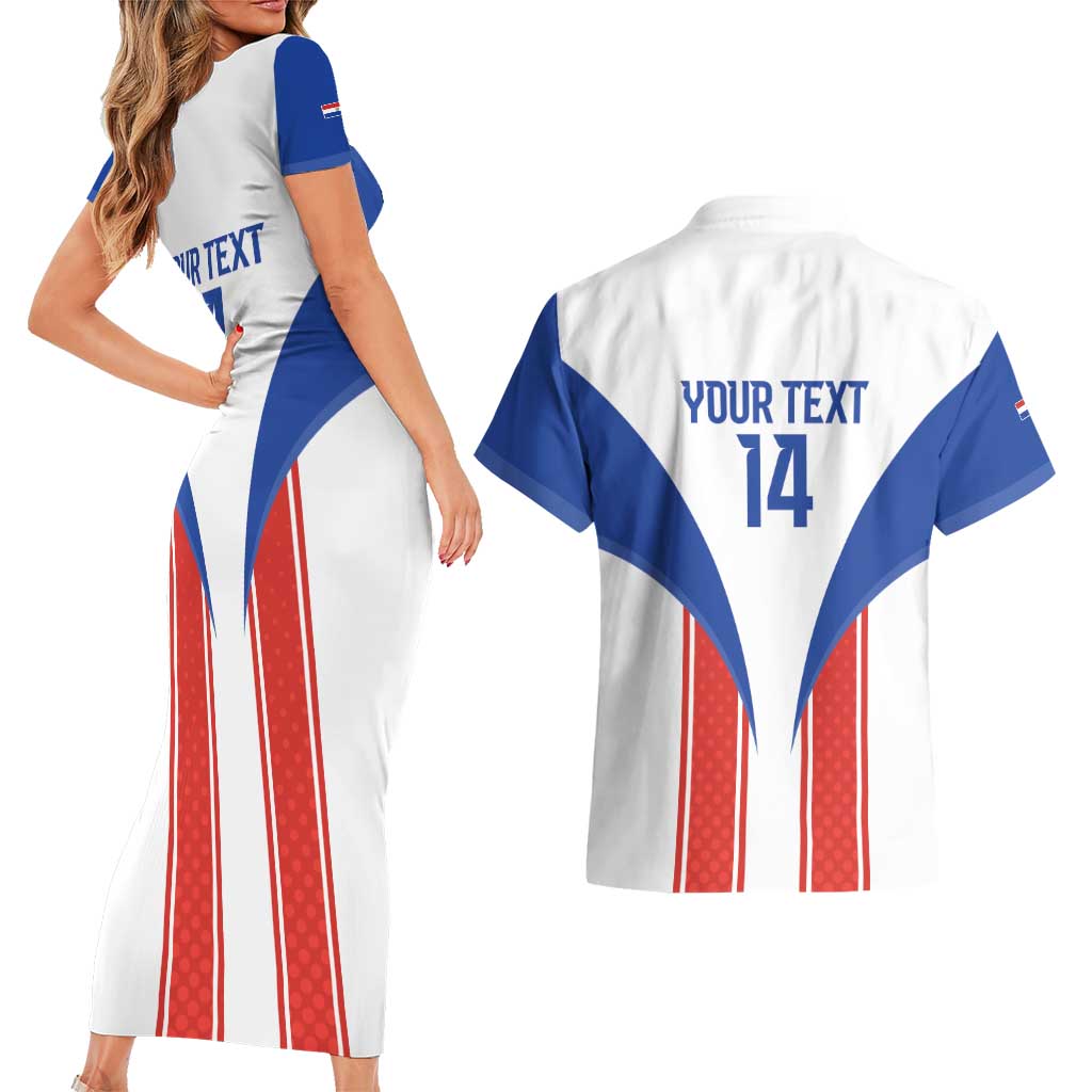 Custom Paraguay Football Couples Matching Short Sleeve Bodycon Dress and Hawaiian Shirt Come On Las Guaranies - Wonder Print Shop
