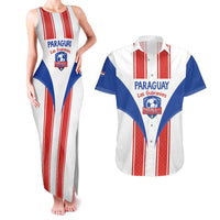 Custom Paraguay Football Couples Matching Tank Maxi Dress and Hawaiian Shirt Come On Las Guaranies - Wonder Print Shop