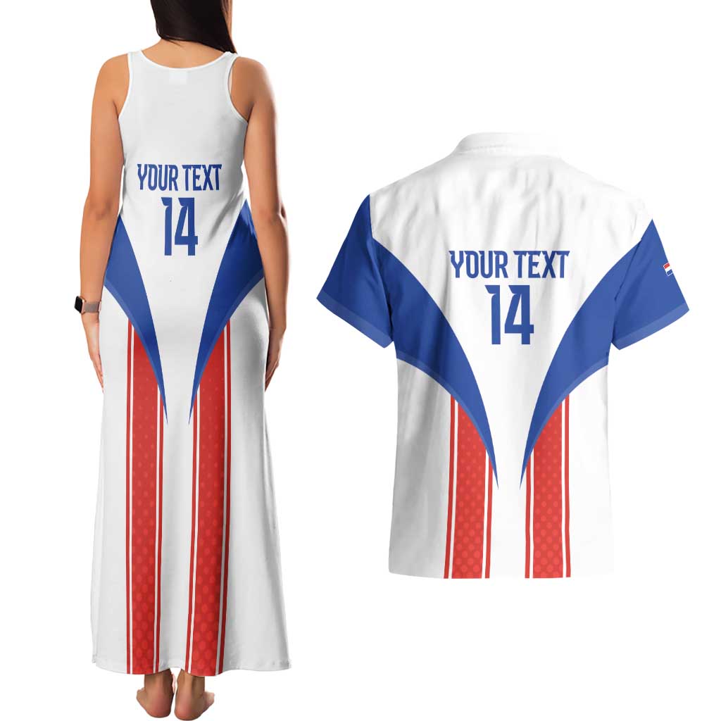 Custom Paraguay Football Couples Matching Tank Maxi Dress and Hawaiian Shirt Come On Las Guaranies - Wonder Print Shop