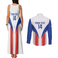 Custom Paraguay Football Couples Matching Tank Maxi Dress and Long Sleeve Button Shirt Come On Las Guaranies - Wonder Print Shop