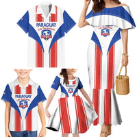 Custom Paraguay Football Family Matching Mermaid Dress and Hawaiian Shirt Come On Las Guaranies - Wonder Print Shop