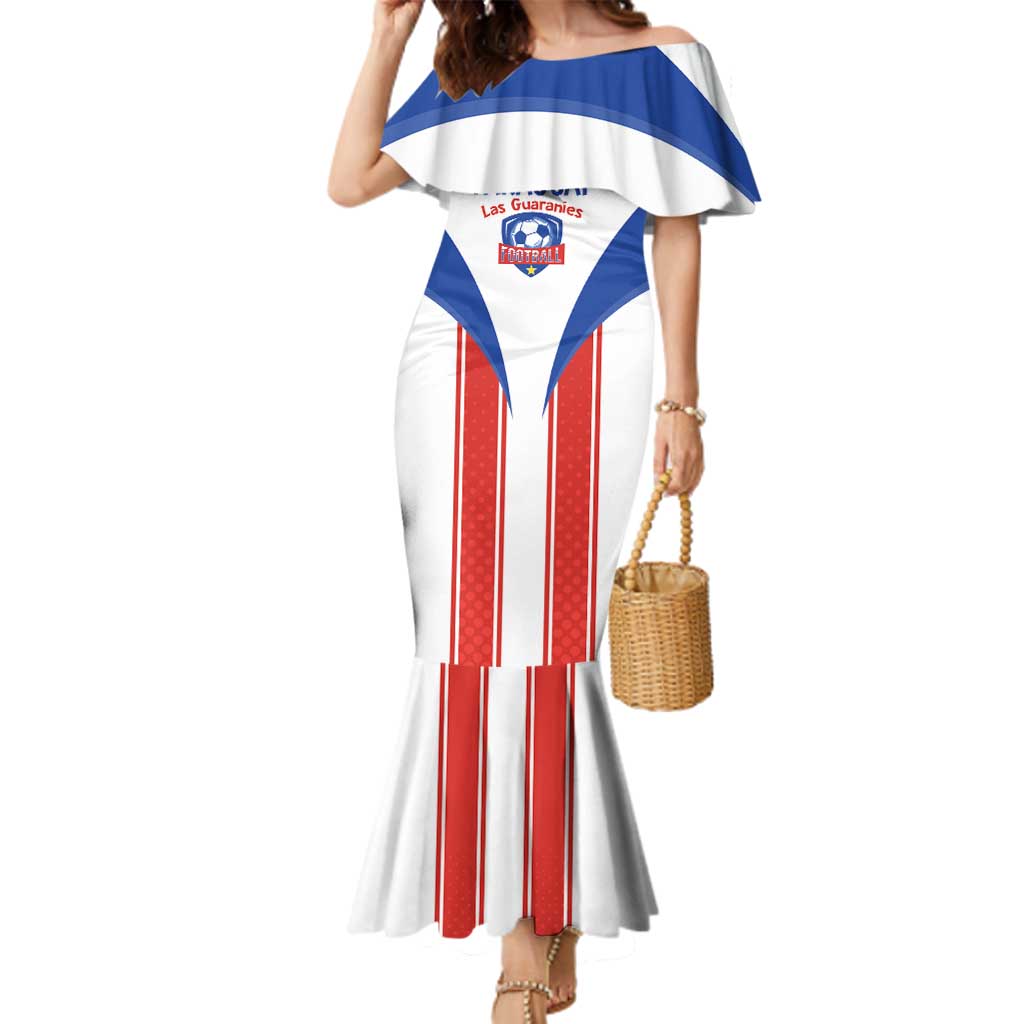 Custom Paraguay Football Family Matching Mermaid Dress and Hawaiian Shirt Come On Las Guaranies - Wonder Print Shop