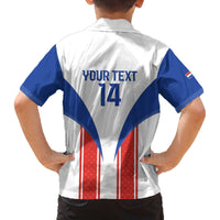 Custom Paraguay Football Family Matching Off The Shoulder Long Sleeve Dress and Hawaiian Shirt Come On Las Guaranies - Wonder Print Shop