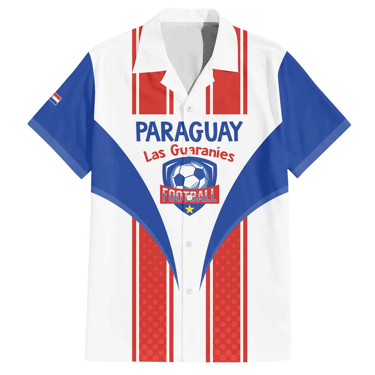 Custom Paraguay Football Family Matching Off The Shoulder Long Sleeve Dress and Hawaiian Shirt Come On Las Guaranies - Wonder Print Shop