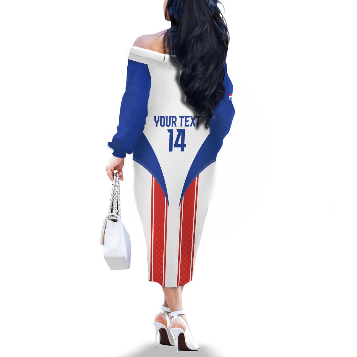 Custom Paraguay Football Family Matching Off The Shoulder Long Sleeve Dress and Hawaiian Shirt Come On Las Guaranies - Wonder Print Shop