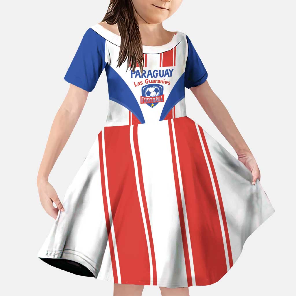 Custom Paraguay Football Family Matching Off Shoulder Maxi Dress and Hawaiian Shirt Come On Las Guaranies - Wonder Print Shop