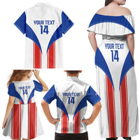 Custom Paraguay Football Family Matching Off Shoulder Maxi Dress and Hawaiian Shirt Come On Las Guaranies - Wonder Print Shop