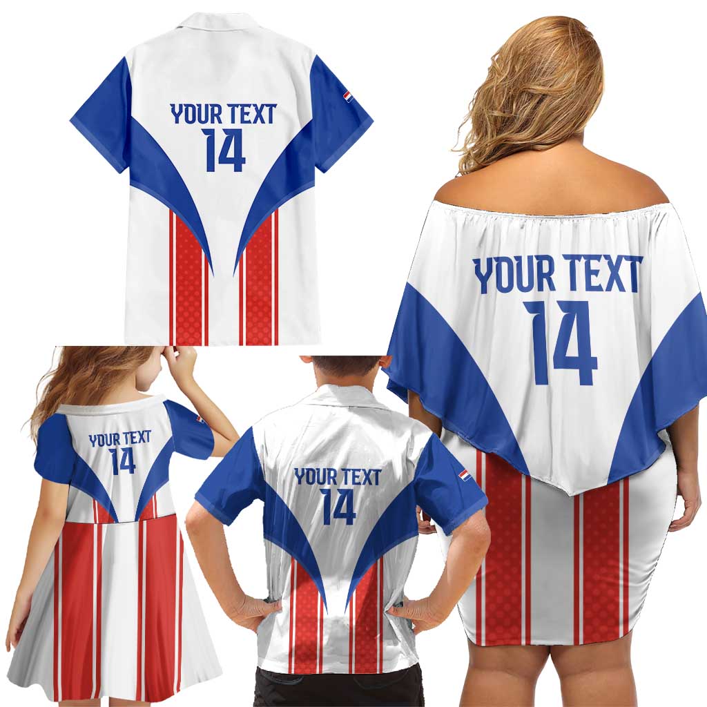 Custom Paraguay Football Family Matching Off Shoulder Short Dress and Hawaiian Shirt Come On Las Guaranies - Wonder Print Shop