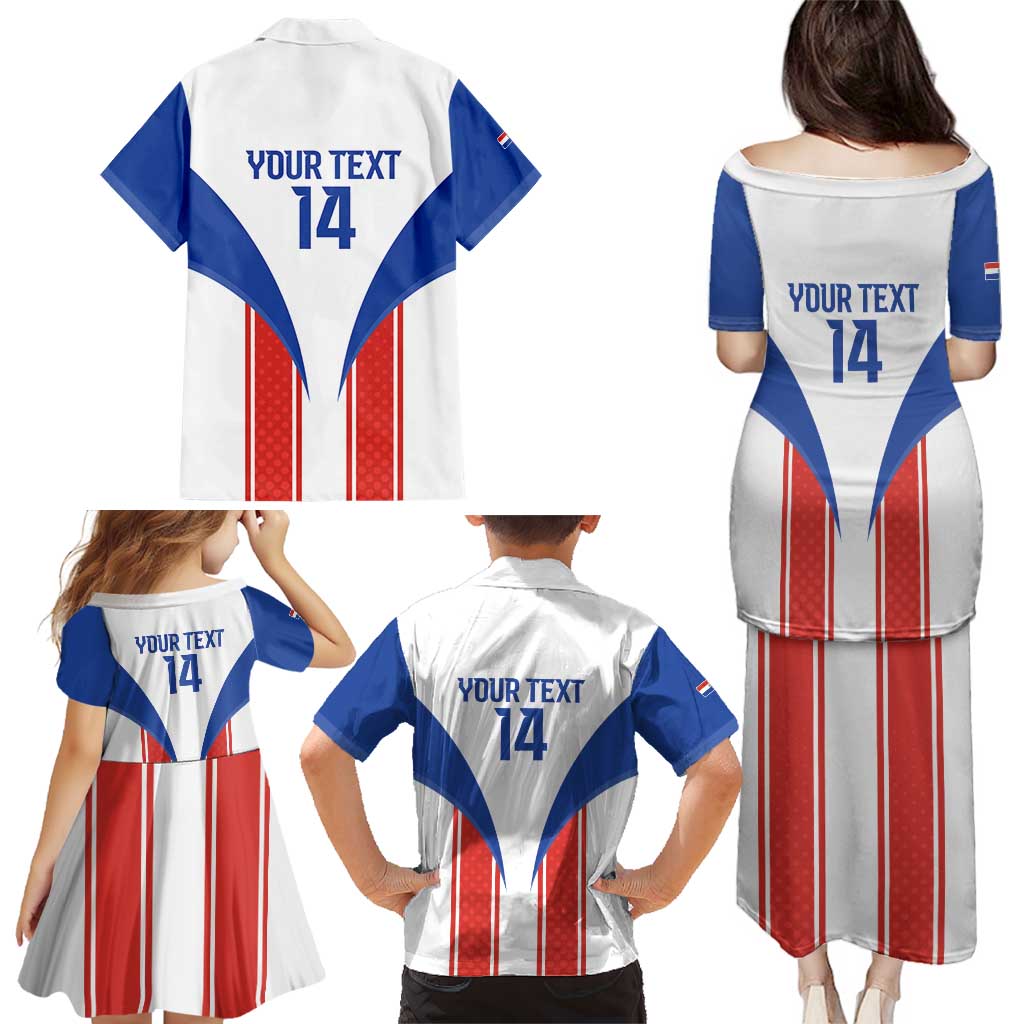 Custom Paraguay Football Family Matching Puletasi and Hawaiian Shirt Come On Las Guaranies - Wonder Print Shop