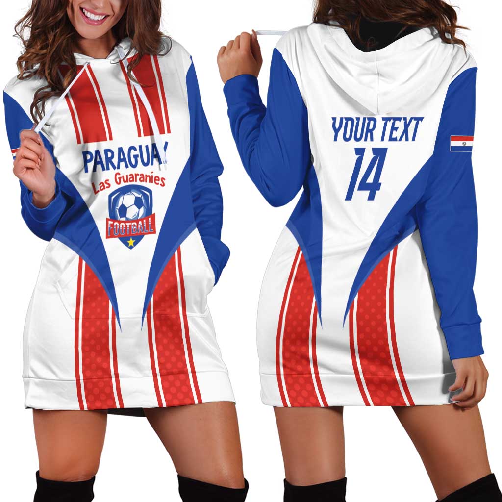 Custom Paraguay Football Hoodie Dress Come On Las Guaranies - Wonder Print Shop