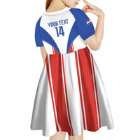 Custom Paraguay Football Kid Short Sleeve Dress Come On Las Guaranies - Wonder Print Shop