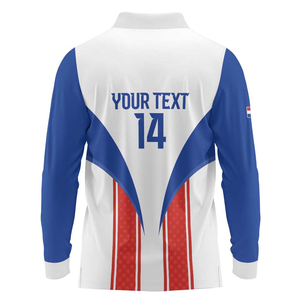 Custom Paraguay Football Long Sleeve Polo Shirt Come On Las Guaranies - Wonder Print Shop