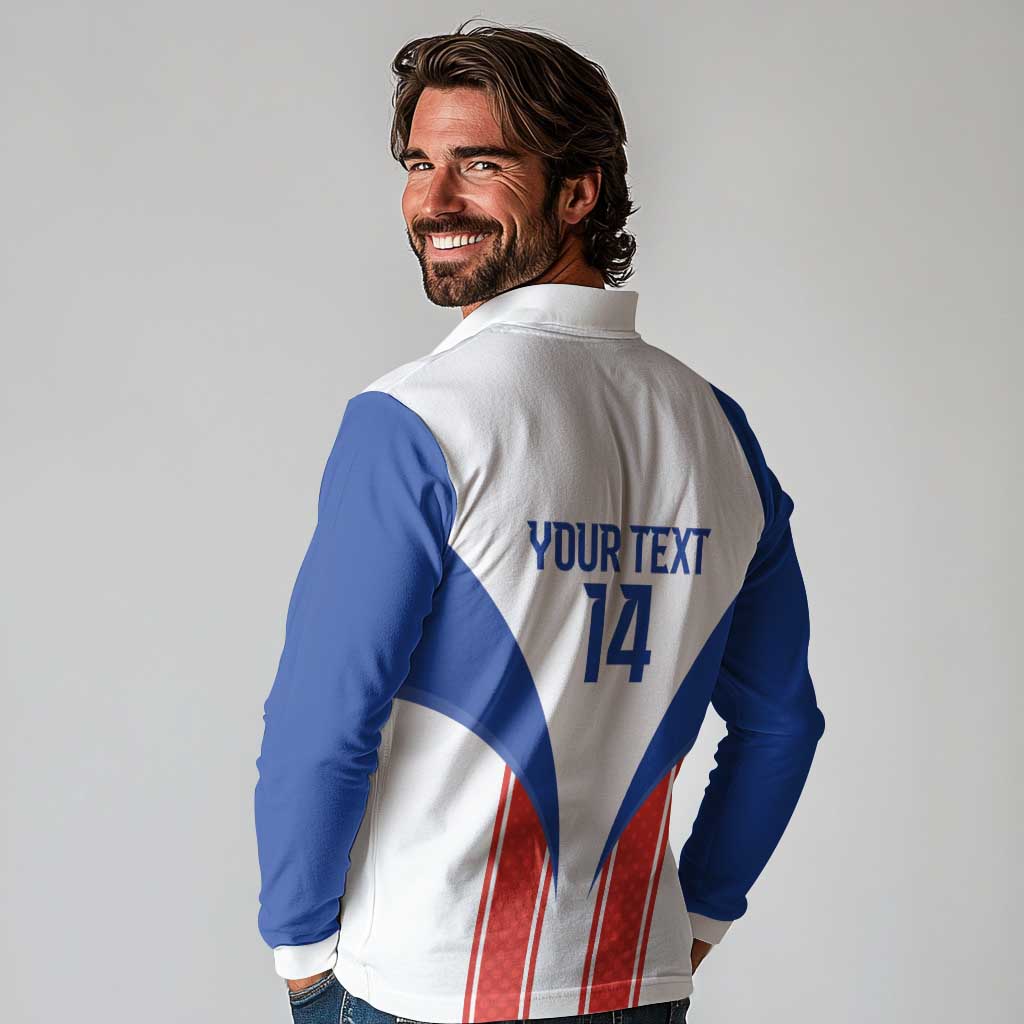 Custom Paraguay Football Long Sleeve Polo Shirt Come On Las Guaranies - Wonder Print Shop