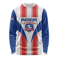 Custom Paraguay Football Long Sleeve Shirt Come On Las Guaranies - Wonder Print Shop