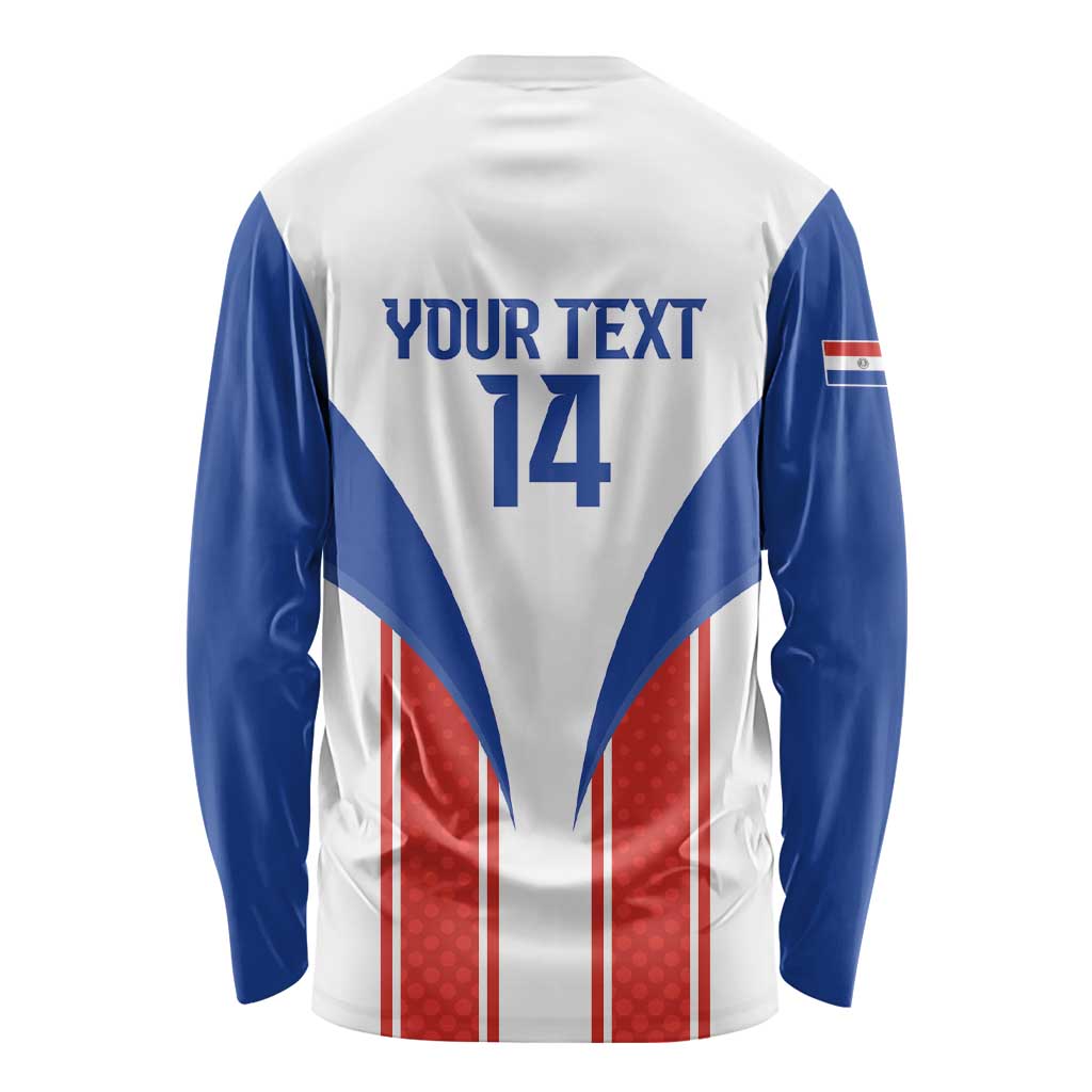 Custom Paraguay Football Long Sleeve Shirt Come On Las Guaranies - Wonder Print Shop