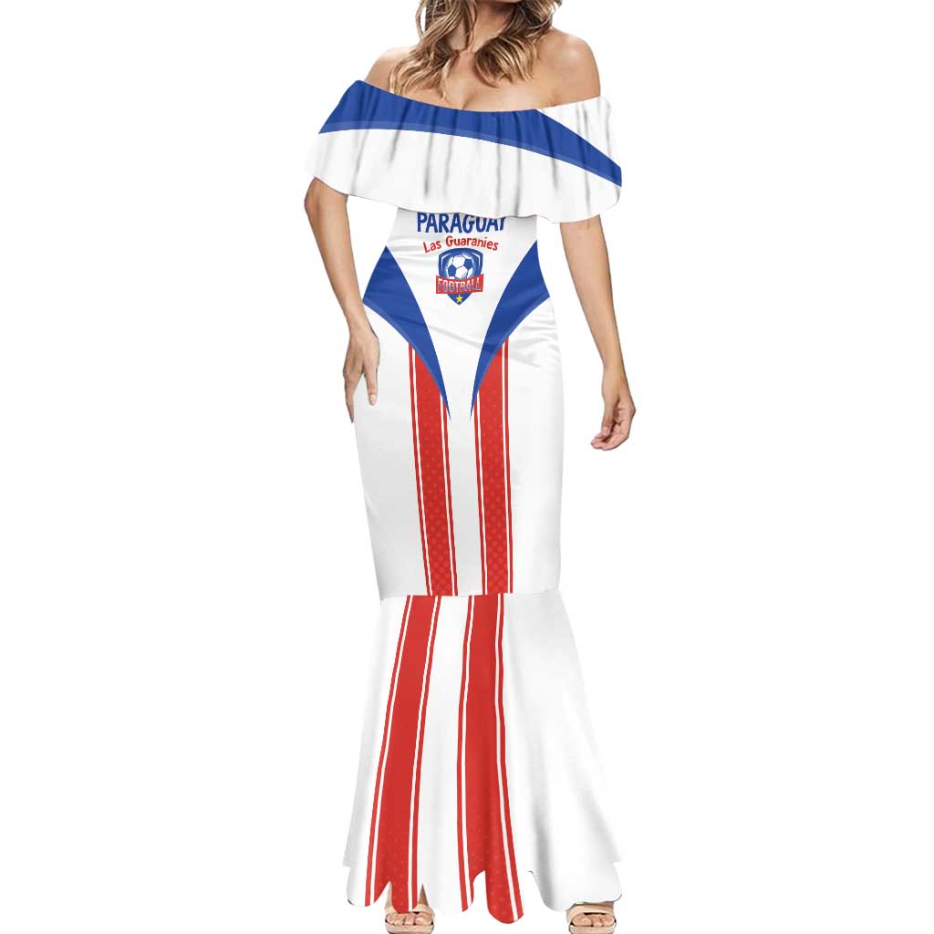 Custom Paraguay Football Mermaid Dress Come On Las Guaranies - Wonder Print Shop