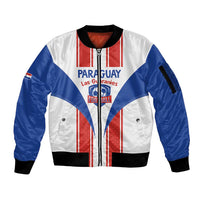 Custom Paraguay Football Sleeve Zip Bomber Jacket Come On Las Guaranies - Wonder Print Shop