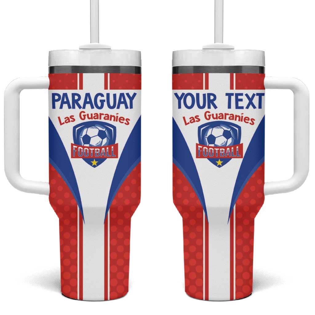 Custom Paraguay Football Tumbler With Handle Come On Las Guaranies - Wonder Print Shop