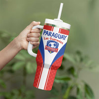 Custom Paraguay Football Tumbler With Handle Come On Las Guaranies - Wonder Print Shop