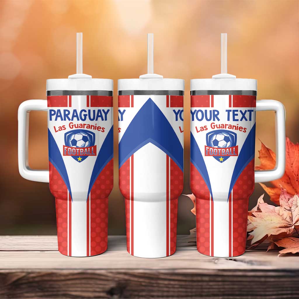 Custom Paraguay Football Tumbler With Handle Come On Las Guaranies - Wonder Print Shop