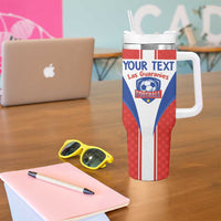 Custom Paraguay Football Tumbler With Handle Come On Las Guaranies - Wonder Print Shop