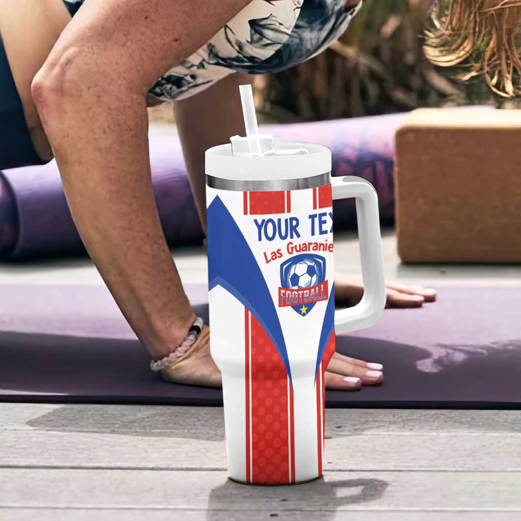 Custom Paraguay Football Tumbler With Handle Come On Las Guaranies - Wonder Print Shop