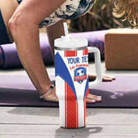 Custom Paraguay Football Tumbler With Handle Come On Las Guaranies - Wonder Print Shop
