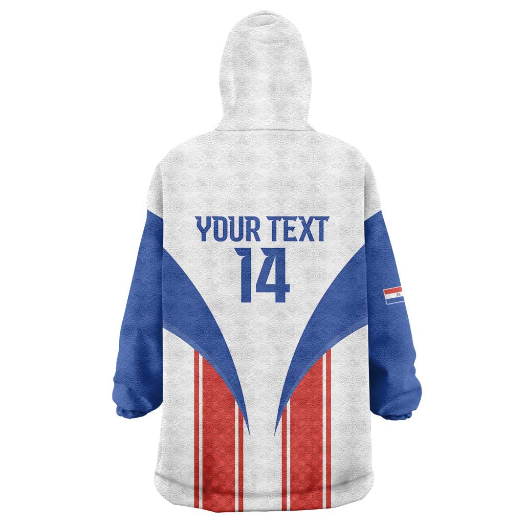Custom Paraguay Football Wearable Blanket Hoodie Come On Las Guaranies - Wonder Print Shop