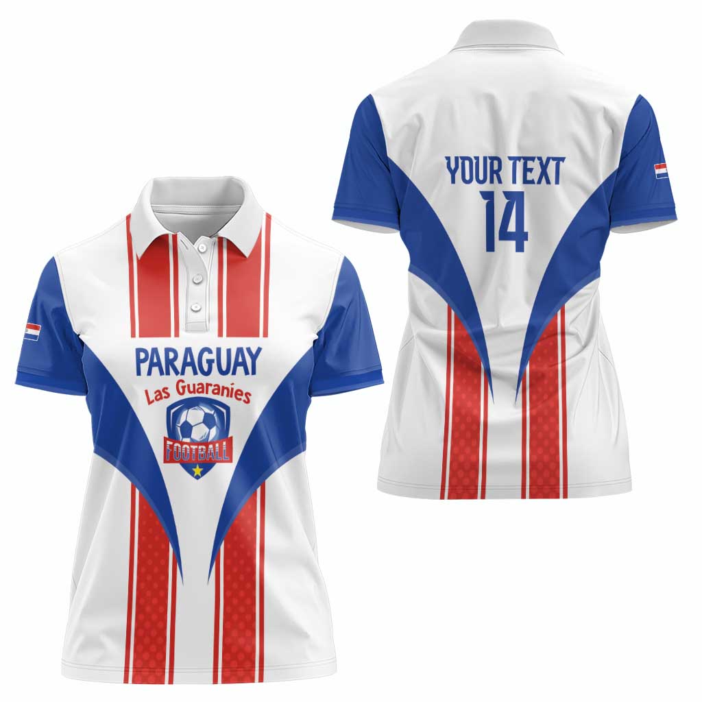 Custom Paraguay Football Women Polo Shirt Come On Las Guaranies - Wonder Print Shop