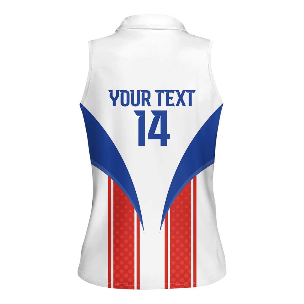 Custom Paraguay Football Women Sleeveless Polo Shirt Come On Las Guaranies - Wonder Print Shop
