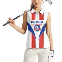 Custom Paraguay Football Women Sleeveless Polo Shirt Come On Las Guaranies - Wonder Print Shop