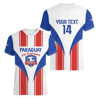 Custom Paraguay Football Women V-Neck T-Shirt Come On Las Guaranies - Wonder Print Shop