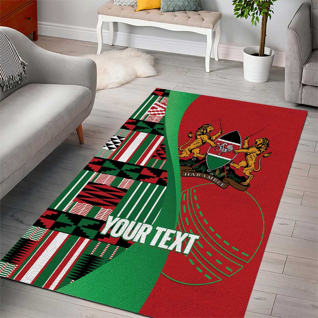 Custom Kenya Cricket Area Rug Come On Simbas Kente Pattern - Wonder Print Shop
