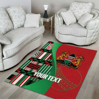 Custom Kenya Cricket Area Rug Come On Simbas Kente Pattern - Wonder Print Shop