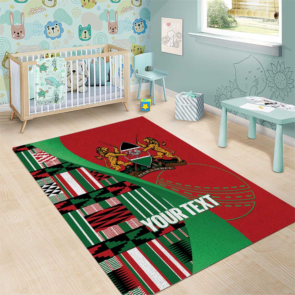 Custom Kenya Cricket Area Rug Come On Simbas Kente Pattern - Wonder Print Shop