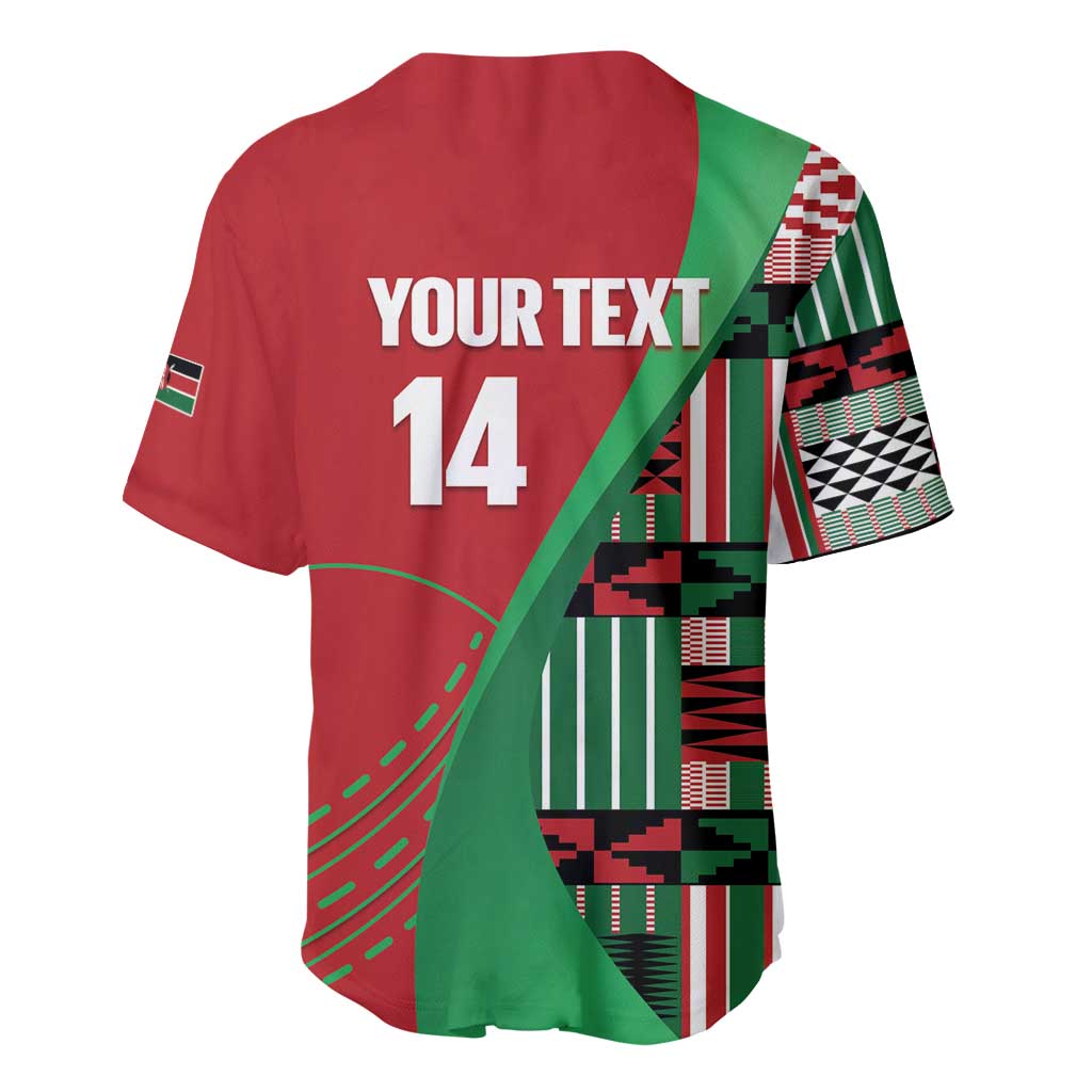 Custom Kenya Cricket Baseball Jersey Come On Simbas Kente Pattern - Wonder Print Shop
