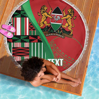 Custom Kenya Cricket Beach Blanket Come On Simbas Kente Pattern - Wonder Print Shop