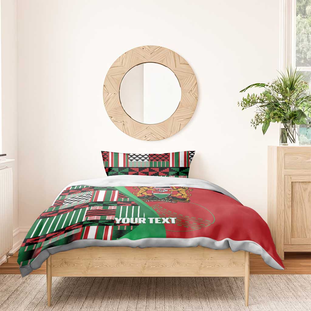 Custom Kenya Cricket Bedding Set Come On Simbas Kente Pattern - Wonder Print Shop