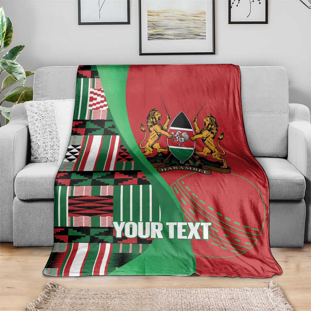 Custom Kenya Cricket Blanket Come On Simbas Kente Pattern - Wonder Print Shop