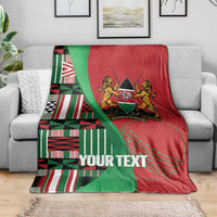 Custom Kenya Cricket Blanket Come On Simbas Kente Pattern - Wonder Print Shop