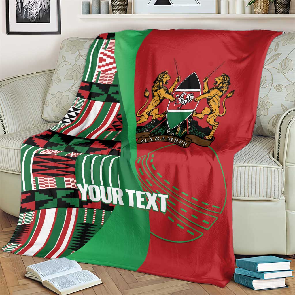 Custom Kenya Cricket Blanket Come On Simbas Kente Pattern - Wonder Print Shop