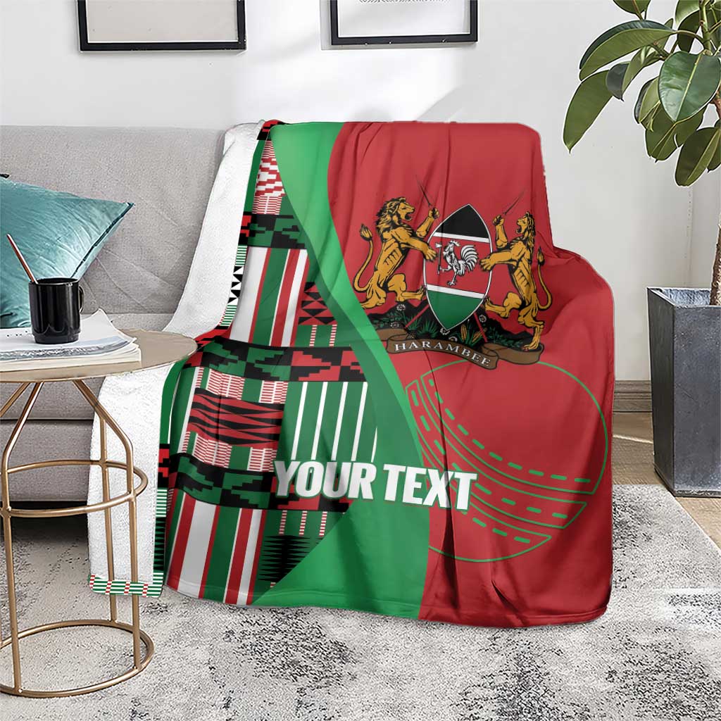Custom Kenya Cricket Blanket Come On Simbas Kente Pattern - Wonder Print Shop