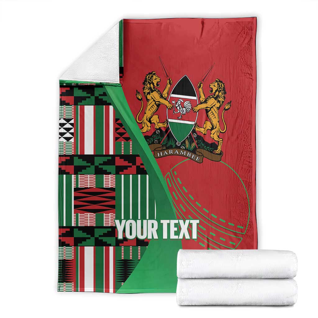 Custom Kenya Cricket Blanket Come On Simbas Kente Pattern - Wonder Print Shop