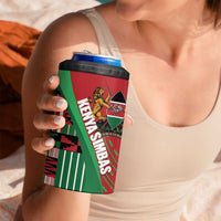 Custom Kenya Cricket 4 in 1 Can Cooler Tumbler Come On Simbas Kente Pattern - Wonder Print Shop