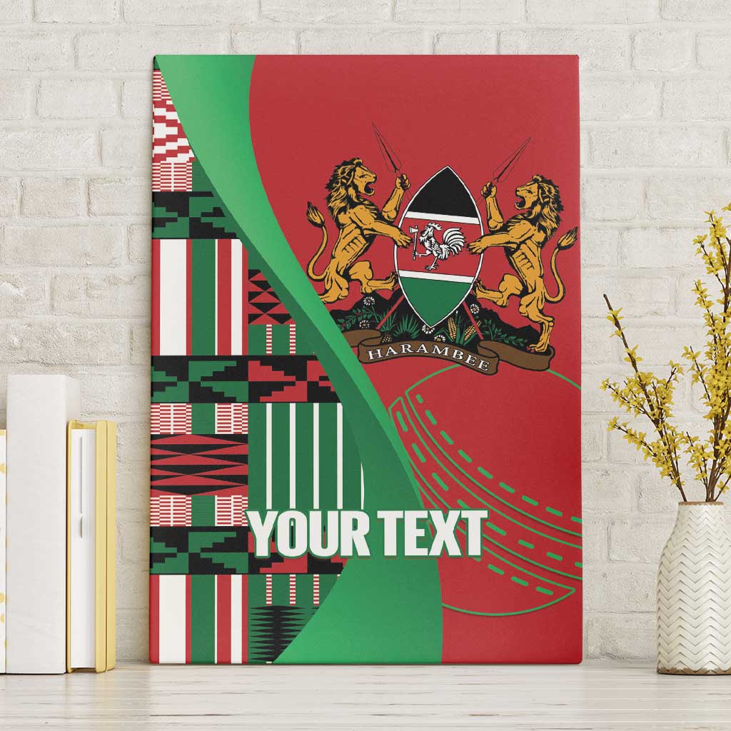 Custom Kenya Cricket Canvas Wall Art Come On Simbas Kente Pattern - Wonder Print Shop