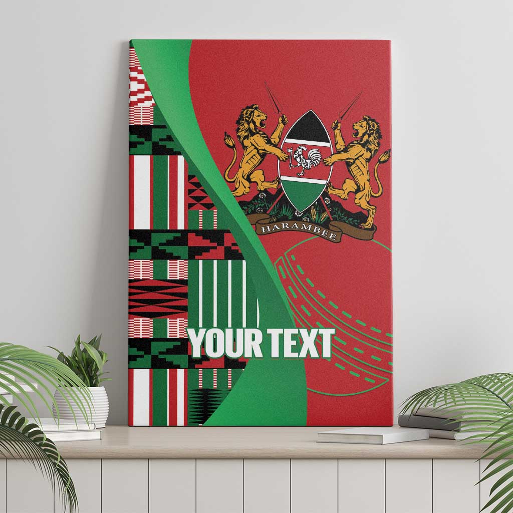 Custom Kenya Cricket Canvas Wall Art Come On Simbas Kente Pattern - Wonder Print Shop