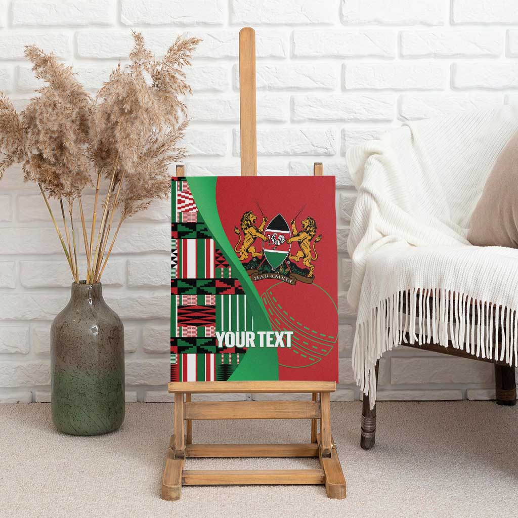 Custom Kenya Cricket Canvas Wall Art Come On Simbas Kente Pattern - Wonder Print Shop