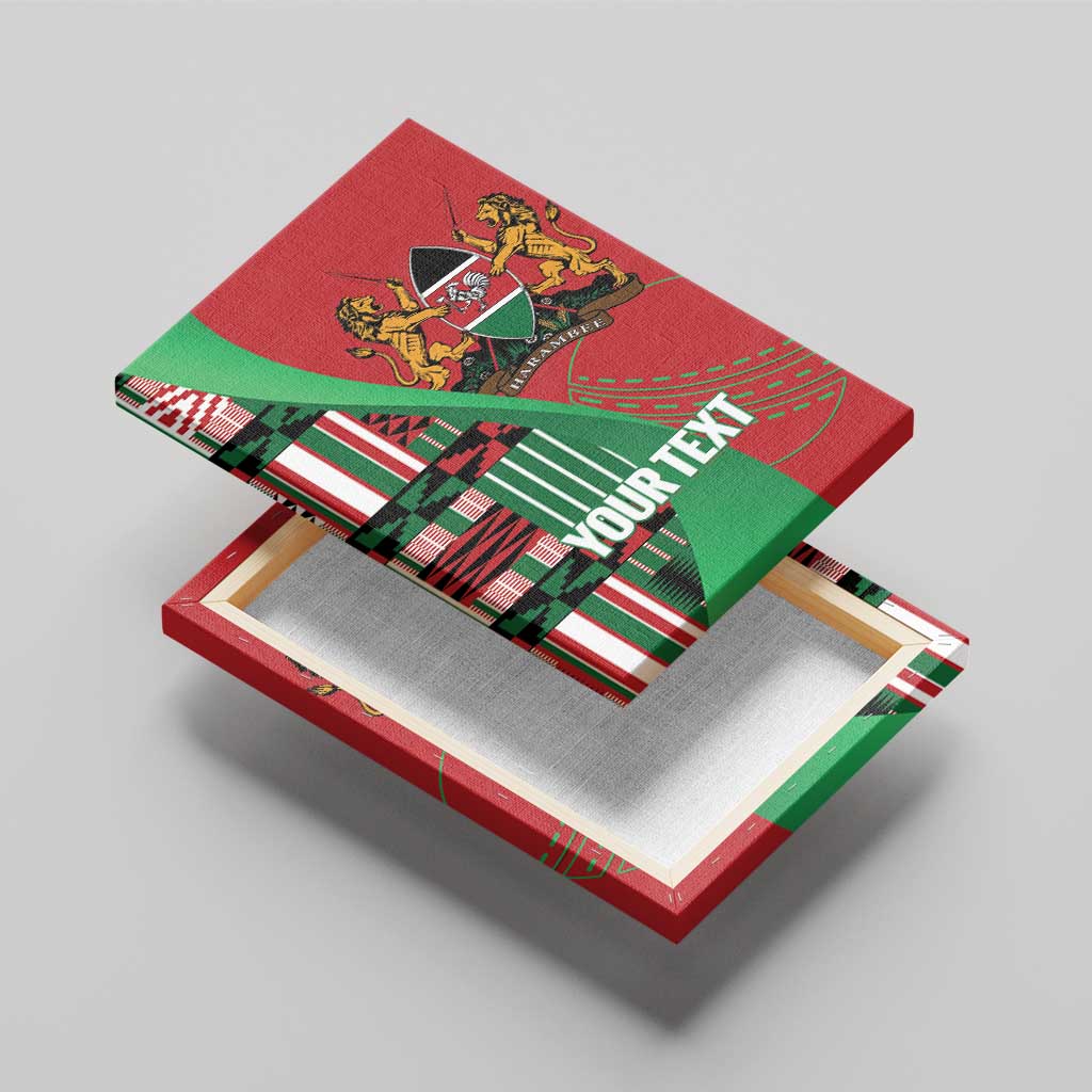 Custom Kenya Cricket Canvas Wall Art Come On Simbas Kente Pattern - Wonder Print Shop