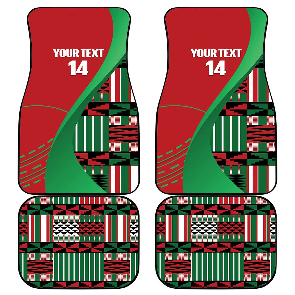 Custom Kenya Cricket Car Mats Come On Simbas Kente Pattern - Wonder Print Shop